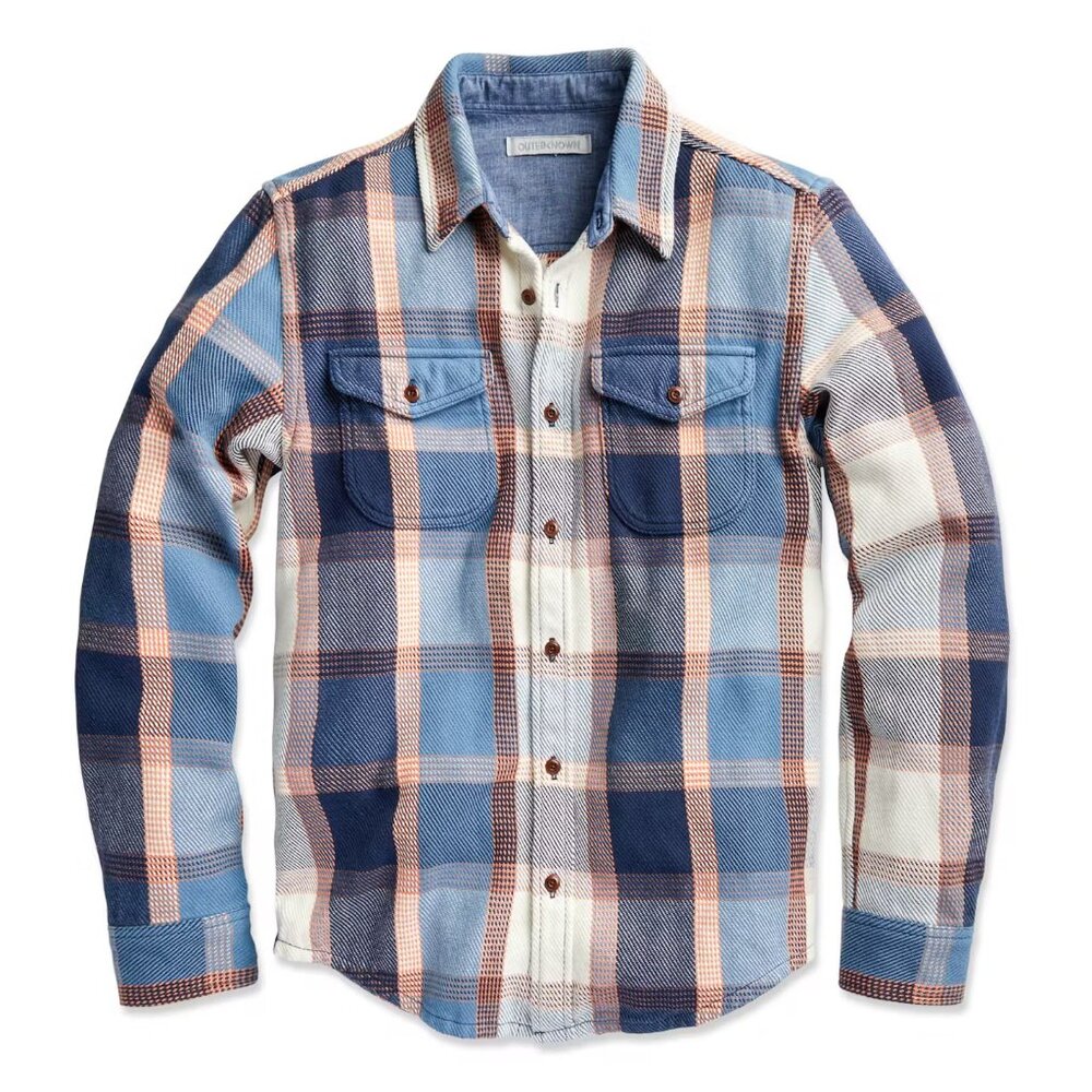 Outerknown California Street Plaid Blanket Flannel Shirt Large